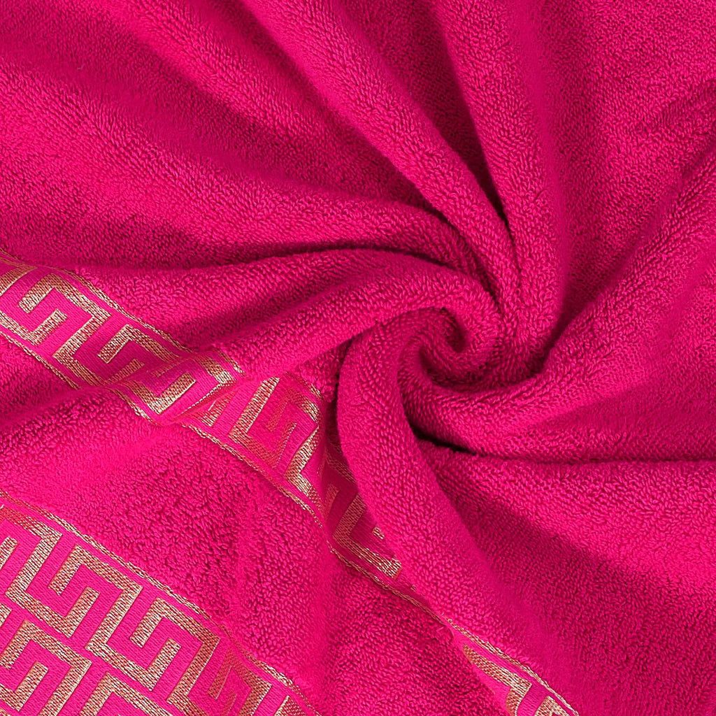 Hot Pink Greek Key - Jacquard Bath Towel